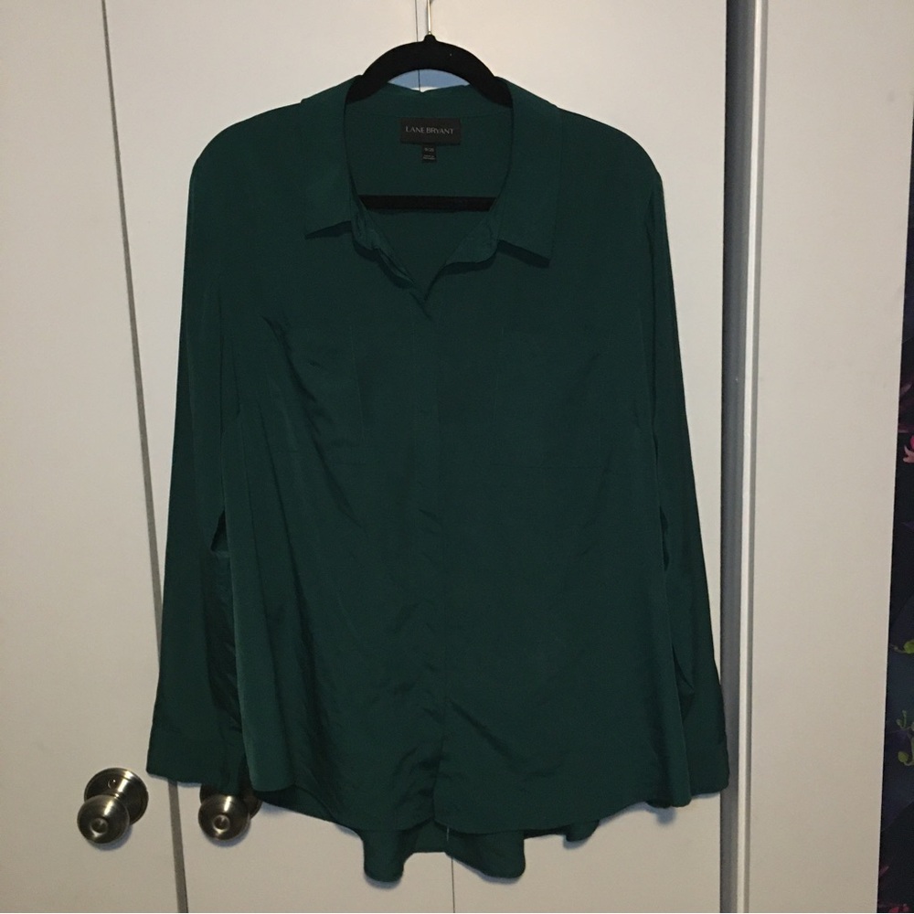 Lane Bryant Button Down Top With Split In The Bac… - image 1